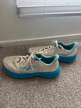Hoka Men’s Mach 6 White Sky Blue Size 9.5